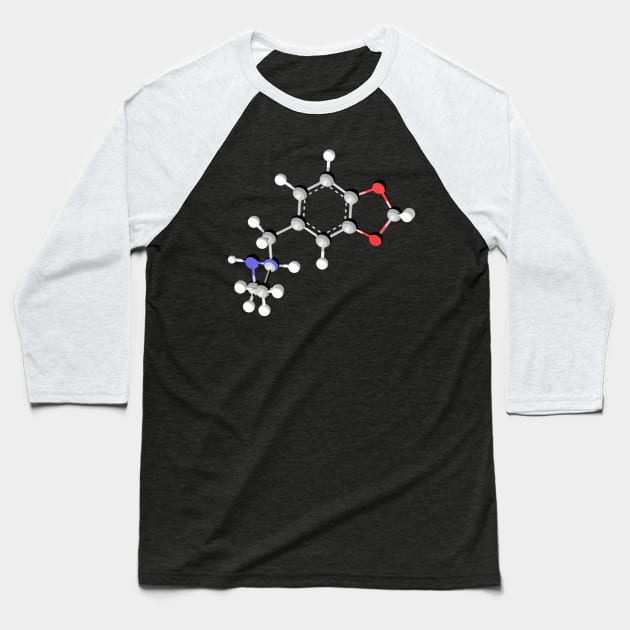 Ecstasy Molecule Baseball T-Shirt by ChemECool